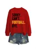 Desculpe, não consigo futebol Amazon Wish site independente moda versátil feminina outono e inverno nova blusa de moletom