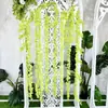 Flor de Hortensia Simulada Ratán Flor Falsa Sala de Estar Techo Aire Acondicionado Decoración de Boda Colgante de Pared Flor Simulada Cadena de Orquídea
