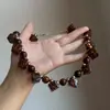 ¡Cuadros de Caramelo! Collar Cuadrado de Cuentas con Estampado de Leopardo Maillard para Mujer, Moderno Estilo Chica Caliente Tendencia Calle Personalizado