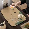 Alfombrilla Drenante Suave de Tierra de Diatomeas, Nueva Alfombrilla Retro Estilo Chino para Encimera, Alfombrilla Doméstica Absorbente de Agua para Mesa de Comedor, Resistente a las Manchas y Fácil de Limpiar, Posavasos