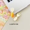 Mini tamaño pequeño Tenedor Cuchara Palillos de Juego de Comida Accesorios de Resina DIY Uñas Infantiles Decoración de Funda de Teléfono Cuerda para la Cabeza Pegatina