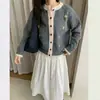 Casaco Suéter Bordado Pesado Suave Amigo da Pele Estilo Retrô para Mulheres, Caimento Solto, Novo Estilo Outono e Inverno, Cardigan de Tricô que Rejuvenesce