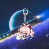 Merchandising de Honkai Star Rail Llavero Acrílico Mariposa Bebiendo Luna Fuego Fluyente Luciérnaga Arena Fluyente Fuegos Artificiales Dorados Colgante Accesorio para Bolsa