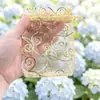 Sacos de Organza com Estampa de Videira em Folha de Ouro e Prata, Sacos para Presente de Natal com Fita, Sacos de Embalagem de Organza, Sacos para Joias, Sacos de Rede