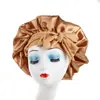 Sombrero Redondo Popular Transfronterizo de Cinta de Satén con Lazo, Sombrero de Ala Ancha de Seda Artificial para Belleza y Cuidado del Cabello, Gorro de Dormir de Satén de Una Sola Capa