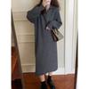 Vestido largo de punto de diseño francés de invierno, cárdigan holgado por encima de la rodilla con cremallera y falda tipo abrigo.