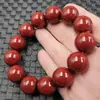 Pulseira de Contas Redondas de Cinábrio, Pulseira de Jade com Areia Dourada Roxa 10mm, Pulseira Vermelha Sangue de Galinha, Pulseira de Jade para Homens e Mulheres