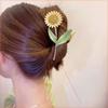 Horquilla de pelo con forma de girasol para mujer, estilo coreano de verano, de alta gama, con forma de tiburón