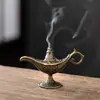 Quemador de incienso étnico de aleación estilo chino, soporte metálico para varillas de incienso, accesorio decorativo de interior con un toque de alta gama