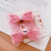 Bbhd3337A02 Malla Brillante y Adorable de Pequeña Princesa Estilo Lindo Pinza para el Pelo con Lazo Pinza Lateral para Niños Accesorio para el Cabello