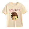 Roupa Infantil Transfronteiriça ROBLOX Camiseta para Meninos e Meninas Verão Europeu e Americano Camiseta de Algodão de Manga Curta Jaqueta de Manga Curta para Homens e Mulheres de Comércio Exterior