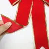Fita Veludo Vermelho 25cm Laço de Natal Adereços de Decoração para Festas de Fim de Ano Laço para Árvore de Natal