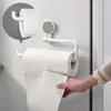 Suporte para rolo de cozinha sem marcação sem furos criativo montado na parede suporte para papel toalha cozinha rack de armazenamento de filme plástico atacado