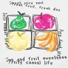 Camiseta de Manga Longa com Estampa de Frutas Doodle Primavera e Outono Masculina Solta Casual Tendência Personalidade Criativa INS Gola Redonda Top