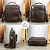 Bolsa de Ombro Masculina de Couro Bovino de Primeira Camada de Alta Qualidade, Bolsa Transversal Casual Retrô, Bolsa de Ombro Masculina Portátil Tendência para Viagem