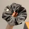 Impresionante Coletero de Doble Capa Estampado con Diseño Floral para Mujer, Goma para el Cabello Fruncida de Alta Gama para Coletas Bajas y Peinados de Moño