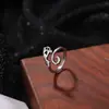 Anillo geométrico de gato con apertura ajustable, anillo de animal, joyería tejida, línea de pesca de gancho, superventas transfronteriza europea y americana