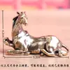 Figura de Caballo de Latón Estilo Antiguo para la Riqueza, Animal del Zodíaco Decoración del Hogar, Adorno para Mesa de Centro de Sala de Estar, Artesanía de Mascota de Té, Decoración de Mesa de Té