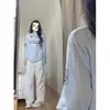Blusa de punto calado estilo americano Ruth, holgada, con estampado de moda, para cubrir, con diseño de letras de nicho, camisa con protección solar