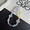 Correa de teléfono con cuentas esmeriladas de colores, con lazo y estrellas, estilo nuevo para niñas, accesorio de cámara CCD