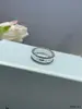 Anillo de flor de caleidoscopio de doble círculo de trébol de cuatro hojas para mujer, grueso, chapado en oro rosa de 18 quilates, fila de cuentas de firma, anillo para el dedo con cruz de diamantes