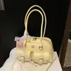 Bolsa de Ombro Casual Urbana Simples Estilo Coreano para Mulheres Moda Verão 2026 Nova Doce com Laço Tendência