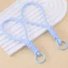 Llavero Tejido de Colores con Cuentas, Cadena para Teléfono Macarrón, Colgante Decorativo Pequeño DIY para Bolsos