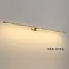 Luz frontal de espejo moderna minimalista para tocador, luz para armario de espejo de baño, aplique de pared lineal de color dorado