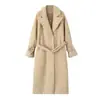Chaqueta de Abrigo de Lana de Felpa Larga Casual Suelta de Moda de Alta Gama para Mujer Nueva Otoño e Invierno 2025 Europea y Americana Transfronteriza