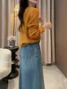 Cárdigan de punto con cuello en V y manga larga estilo coreano para mujer, colección otoño 2026, talla grande, corte holgado, simple, casual y versátil.