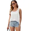 Estación Independiente de Amazon Comercio Exterior Popular Camisa Suelta sin Mangas de Satén Chaleco de Satén de Cuello Redondo para Mujer Transfronterizo Europeo y Americano