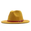 Nuevos Accesorios para Cinturón Sombrero de Ala Plana para Mujer Otoño e Invierno Lana Color Sólido Topper Negro Británico Jazz para Mujer