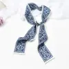 Bufanda de seda estilo coreano ins con diseño de flor de anacardo Versátil decorativa tira larga pequeña banderín Diadema corbata Corbata para cinturón de bolso Multiusos