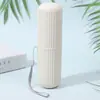 Vaso de Viaje Simple para el Hogar, Vaso para Enjuague Bucal, Caja de Almacenamiento para Cepillo de Dientes y Pasta de Dientes, Caja para Pasta de Dientes, Portátil, Raya Vertical