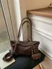 Bolsa Feminina Vintage para Ombro, Estilo Coreano Casual Estilo Melard 2026 Nova Bolsa Feminina Grande Capacidade Fosca