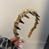 Backwear ~ Elegante Leopard Hair Hoop Feminino 2024 Novo Outono e Inverno Pelúcia Lavagem Facial Pressão Hair Hoop High Cranial Top Hair Card