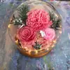Flor Eterna en Forma de Bola de Cristal Tapa de Vidrio Rosa Real Regalo Día de San Valentín Regalo Día de la Madre Flor Real Más Vendido Regalo de Flor Eterna