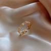 Anillo Abierto de Conejo con Baño de Oro Real Incrustado de Diamantes Moda Elegante Sentido del Diseño Anillo de Lujo Ligero Pulsera Personalizada de Alto Grado