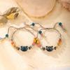 Pulsera de Cuerda Tejida de Cerámica Colorida con Gato para Mujer Estilo Retro Nicho de Alto Nivel Pulsera Dulce Cool Pulsera para Estudiante Novia