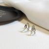 Aretes S925 Plata Franceses de Alta Gama Simples de Moda Elegantes Aretes Geométricos Estilo Frío con Estilo Círculo de Doble Capa