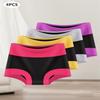 Roupa íntima feminina de algodão puro de cintura alta, alta elasticidade, macia, modeladora de barriga, que cobre o bumbum, Boxer Briefs, Personalizado de Fábrica, Exclusivo para Comércio Exterior Transfronteiriço