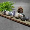 Mini Adornos de Tallado en Madera de Pájaro Perla, Pájaros Tallados en Madera Maciza Hechos Completamente a Mano, Decoración de Escritorio, Pequeños Regalos y Manualidades