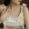 Collar de Perlas Cielo Estrellado de Plata de Ley S925 Fragmentada Chenmo, Moda Nicho Simple Apilable Super Brillante Cadena Clavicular para Mujeres