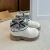 Botas Martin de Encaje con Lazo y Perlas para Niñas 2026 Otoño Botines a Cuadros Antideslizantes con Cordones para Niños Medianos a Grandes Botines Individuales