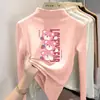 Y2011# Ropa de Otoño para Niños Niñas Camiseta Cálida Camiseta de Manga Larga para Niñas Chaqueta de Primavera y Otoño Camiseta Base De Terciopelo Cuello Semi-alto