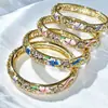 En Stock Suministro Directo de Fábrica Pulsera de Trébol de Cuatro Hojas Cloisonné, Nuevo Estilo Chino Hueco Incrustado de Diamantes Joyería de Nicho Al por Mayor