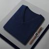 Chaleco de cachemira para hombre, cuello en V, sin mangas, informal, de negocios, talla grande, de punto de cachemira, suéter de lana