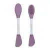 Cepillo de masaje de silicona de doble cabeza aplicación de mascarilla de barro para limpieza facial cabeza suave de silicona cepillo de silicona multifuncional para mascarilla 2 en 1