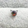 Aretes de Aleación de Titanio ASTM F-136 Ópalo Aurora Gato Imp Perno para Labio G23 Aretes para Perforación de Lengua