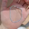 Pulseira de flor oval em zircônia, luxo leve, alta qualidade, elegante, design único, acessório feminino versátil